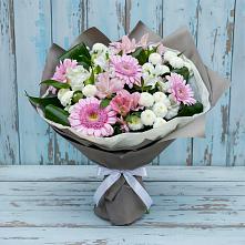 Букет цветов из:  Герберы, Альстромерии и Хризантемы в Сертолово