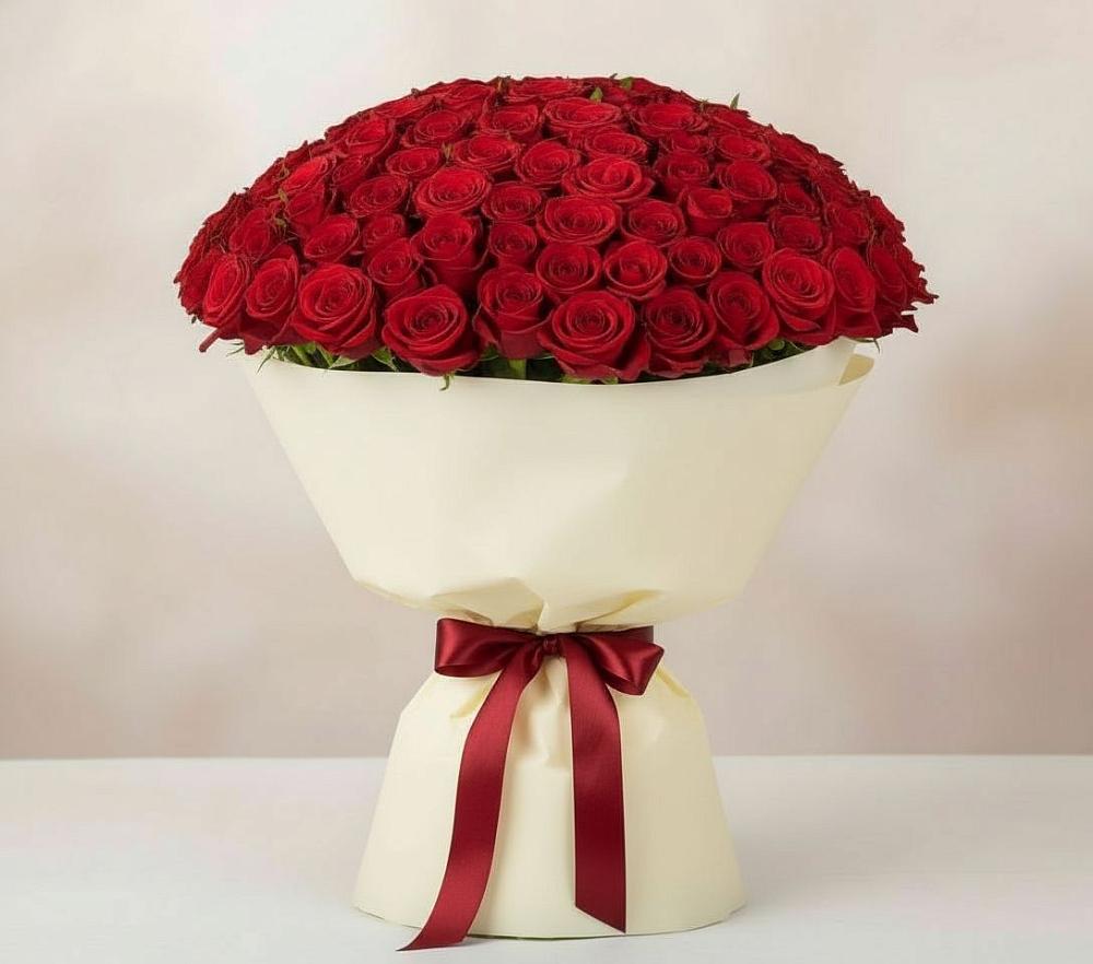 Букет 101 Красная роза Милано в Сертолово