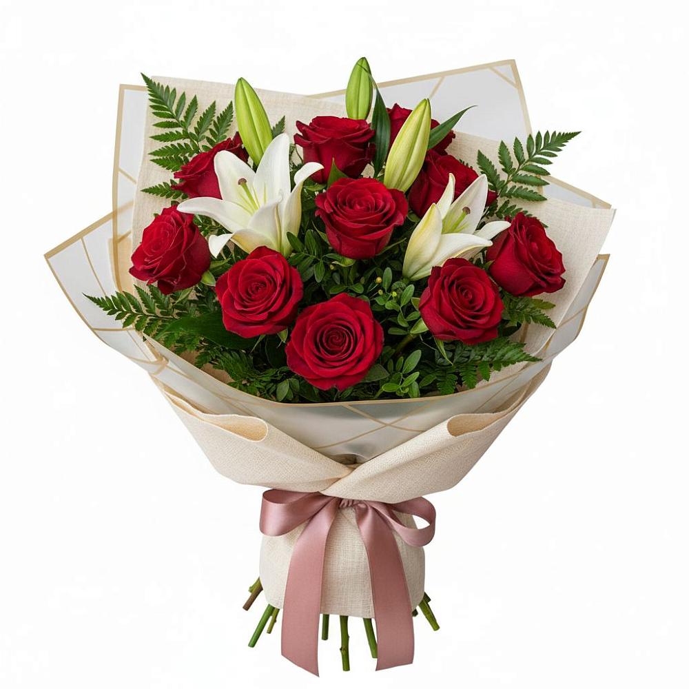 Букет цветов из: Лилии и Розы в Сертолово