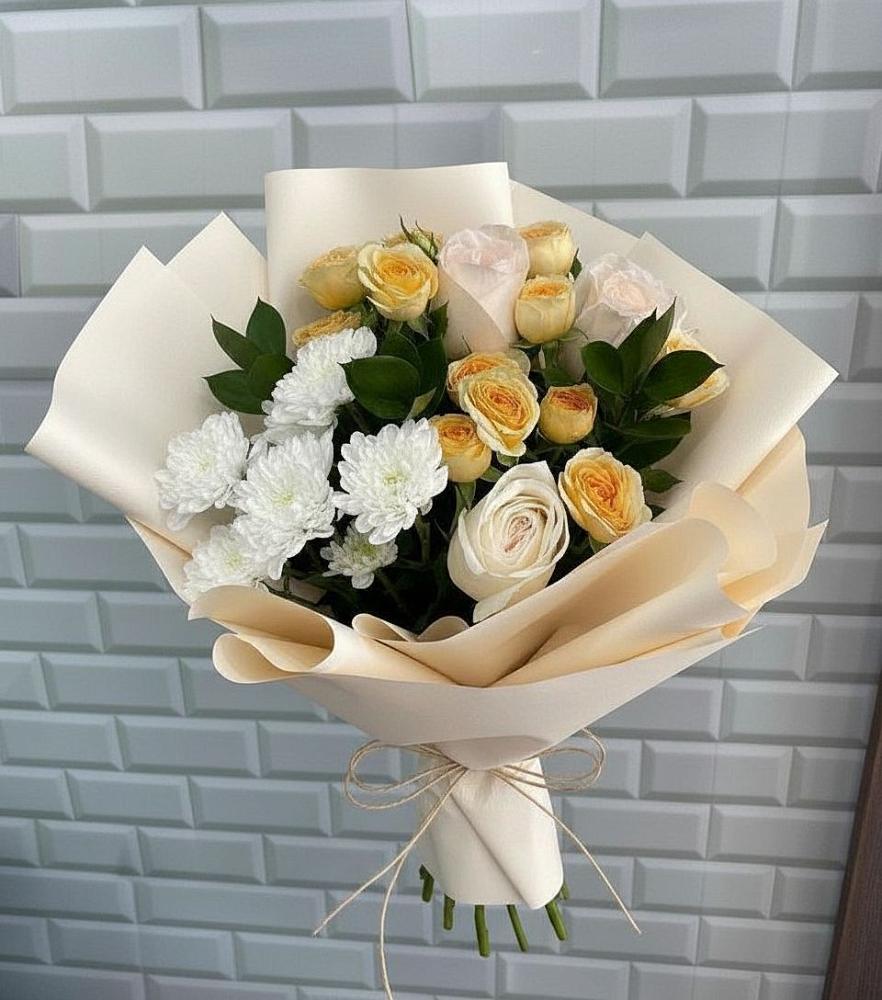 Букет цветов из: Розы и Хризантемы в Сертолово