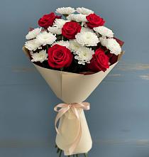 Букет цветов из:  Розы и Хризантемы в Сертолово