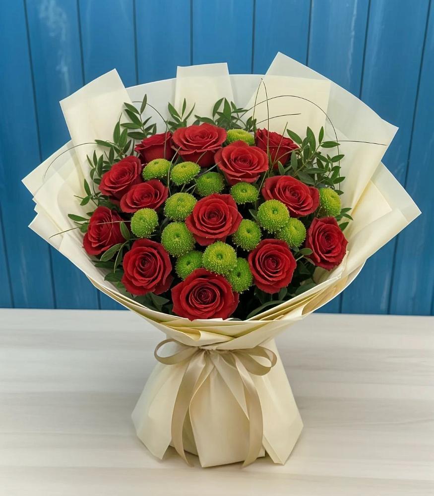 Букет цветов из: Розы и Хризантемы в Сертолово